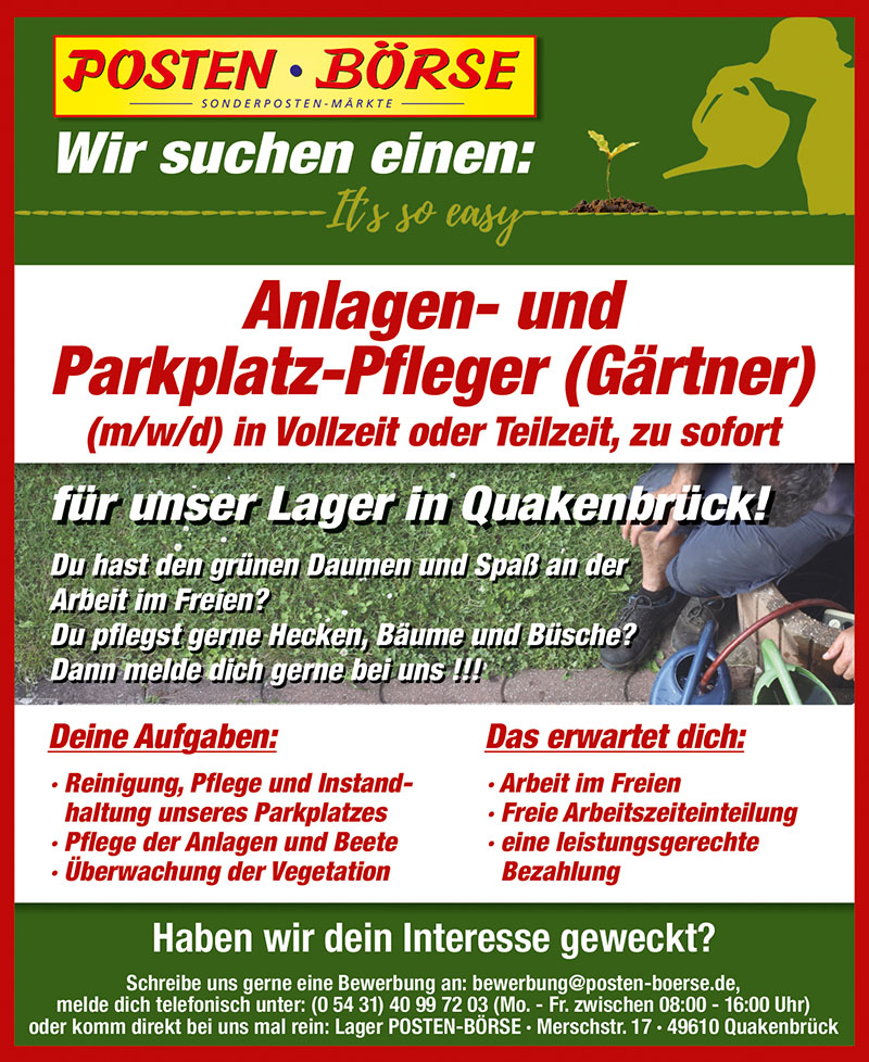 Jobangebot für Lager/Quakenbrück